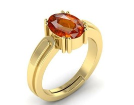 Natural Certified Red Garnet Gemstone Silver Ring, 14K Gold Plated ring for All - £46.17 GBP