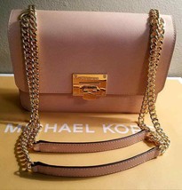 MK Michael Kors Tina Ballet Pink Medium Saffiano Leather Shoulder Flap P... - £106.58 GBP