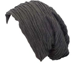 Dark Gray Winter Fall Baggy Beanie Oversized Long Wrinkle Unisex Slouch - £21.16 GBP