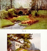 Stream Road Delineation Example Painting Drawing 1900 Victorian Print DWW2B - £19.90 GBP