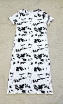 Naggoo Maxi T-Shirt Long Dress Pockets Side Slits Size M White/Black Tie Dye NWT - £19.77 GBP