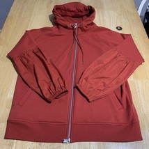 Athleta On My Way Triumph Hoodie Womens M Red Full Zip Jacket - $27.11