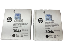 Lot of 2 HP 304A Black Toner Cartridge CC530A SEALED GENUINE CP2025/CM2320 - £57.36 GBP