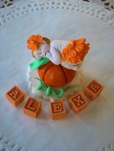 Little Pumpkin. Fondant cupcake or cake toppers. Birthday, shower, party. - £11.99 GBP