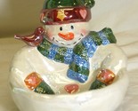 Ganz Snowman Candy Bowl Christmas Holiday Whimsical Decor - £17.20 GBP