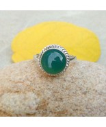 Green Onyx Ring Sterling Silver Onyx Bezel Ring Gemstone Jewelry Green o... - £21.23 GBP