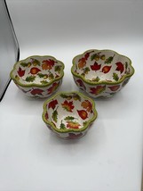 Temptations Seasonal OLD WORLD HARVEST Leaves Nesting Bowl Set  Of 3 - £27.56 GBP