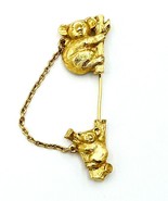 Vintage 1983 AVON Mother&#39;s Love Gold Tone Koala Bear Brooch Stick Pin - £15.64 GBP