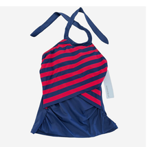 Miraclesuit High-Neck Halter Slimming Tankini Top | Sz 4, Navy Red Strip... - £48.43 GBP