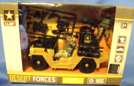 US Army Desert Forces Jeep and Action Figure 11 Piece Play Set NEW - $14.95