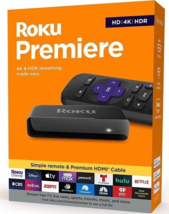 Roku Premiere HD/4K/HDR Streaming Media Player Simple Remote and Premium... - £31.25 GBP