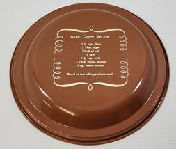 M) Vintage Basic Crepe Recipe Kitchen Décor Brown Round Metal Dish Pan 1... - $19.79