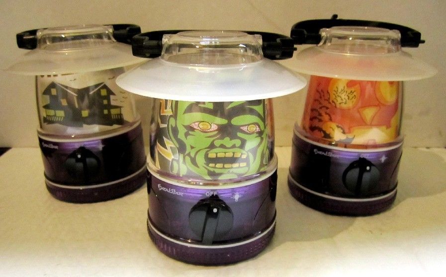 AWESOME HALLOWEEN SET OF 3 MINI PORTABLE LANTERN LIGHTS, TRICK-OR-TREAT!... - $3.18