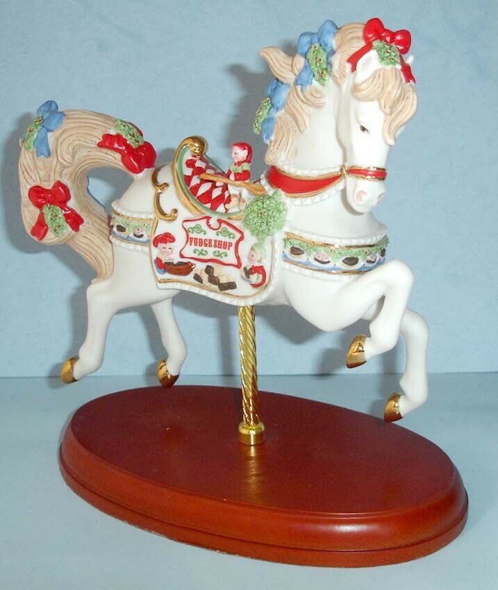 Primary image for Lenox 2018 Christmas Carousel Horse Figurine Santa's Fudge Shop 878315 New