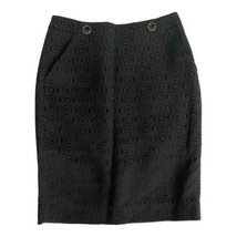 The Limited Womens Skirt Adult Size 0 Black Textured Lined Buttons Pockets - $20.45