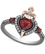 Enchanted Disney Villains Ring | Garnet Diamond Evil Queen Heart Sword R... - £99.89 GBP