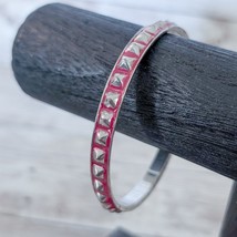 Pink &amp; Silver Tone Studded Bracelet - £8.48 GBP