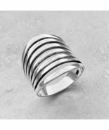 925 Sterling Silver, Solid Silver, Band Ring, Wide Geometric Band Ring - €15,25 EUR+