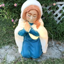 Nativity Vtg Lighted Mary General Foam Plastics Blow Mold 27&quot; Made in the USA - £32.11 GBP