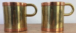 Pair Vintage Beucler Brass Copper Turkish Coffee Mug Replacment Glass Ho... - $24.99