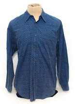 Calvin Klein Mens Casual Button Down Shirt Long Sleeve Blue Size XL - $11.88