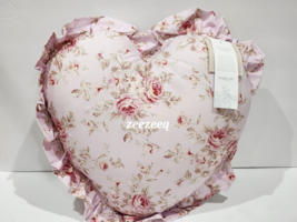 Shabby Chic Valentines Victorian Pink Roses Pink Throw Pillow 19x20&quot; NEW - £32.14 GBP