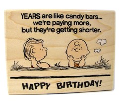 Peanuts Linus Charlie Brown Happy Birthday Rubber Stamp 2002 vtg Stampab... - £25.65 GBP