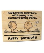 Peanuts Linus Charlie Brown Happy Birthday Rubber Stamp 2002 vtg Stampab... - £25.65 GBP