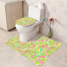 3Pcs/set Chin Chin Lilly Pulitzer Bathroom Toilet Mat Set Anti Slip Bath Floor - £25.37 GBP+