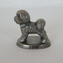 Pewter Dog Puppy Figurine With Collar Miniature Poodle Cockapoo 2008 Vin... - $9.75