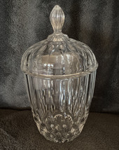 Vintage Bretagne 24% Lead Crystal Biscuit  Barrel With Lid  9&quot; Tall - £15.71 GBP