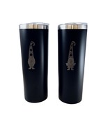 Gnome Boy and Girl with Shamrocks Set of 2 Black 20oz Skinny Tumblers LA... - $728.41 MXN