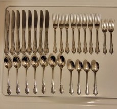 Vintage ONEIDA USA Arbor Rose True Rose Stainless Flatware 29 Pieces READ - $58.17