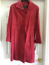 NEW: Terry Lewis: Classic Luxuries, Cherry Red Suede Leather Duster: Size Medium - £102.12 GBP