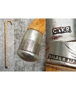 Antique cane &quot;Silber Alp&quot; &quot;C&amp;KR&quot; Germany silver wood 1800&#39;s 34&quot; - $1,848.28 MXN