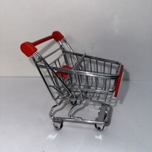 Mini Red Grocery Shopping Cart Display Steel Metal /Tiered Tray Decor 5x4.75&quot; - £11.95 GBP