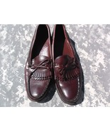 DEXTER RED/BROWN LEATHER &amp; LEATHER SOLED MEN&#39;S sz10.5 KILTIE TIE LOAFERS... - £26.32 GBP