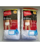 Hanes Tagless Briefs Value Pack of 6 Pair White Underwear x 2 Pkgs Men's Size L - $33.97 CAD