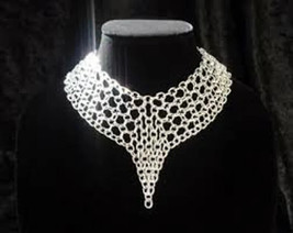 Aluminum chainmail choker or short necklace, adjustable length Christmas... - £43.41 GBP