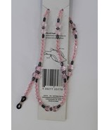 Sun Tropez Beaded Eyeglass Cord Clear Pink Lead Colors Silver Color Trim... - $8.99