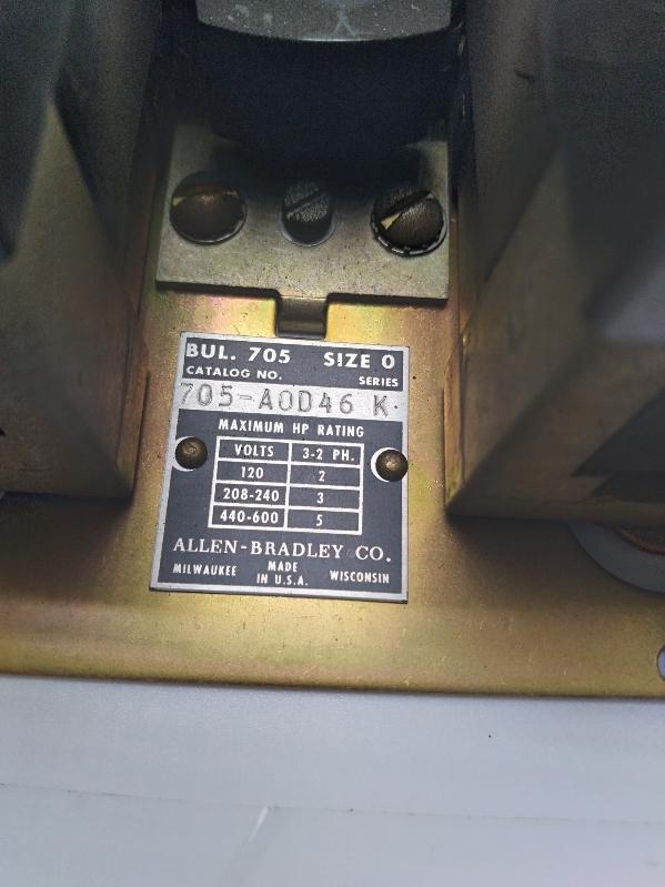 Primary image for  Allen-Bradley 705-A0D46 K Reversing Motor Starter Size 0 120-600V 2-5Hp 