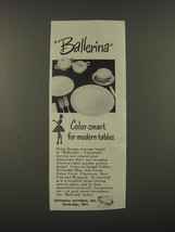 1950 Universal Potteries Ballerina Dinnerware Ad - Ballerina Color-smart - £14.65 GBP