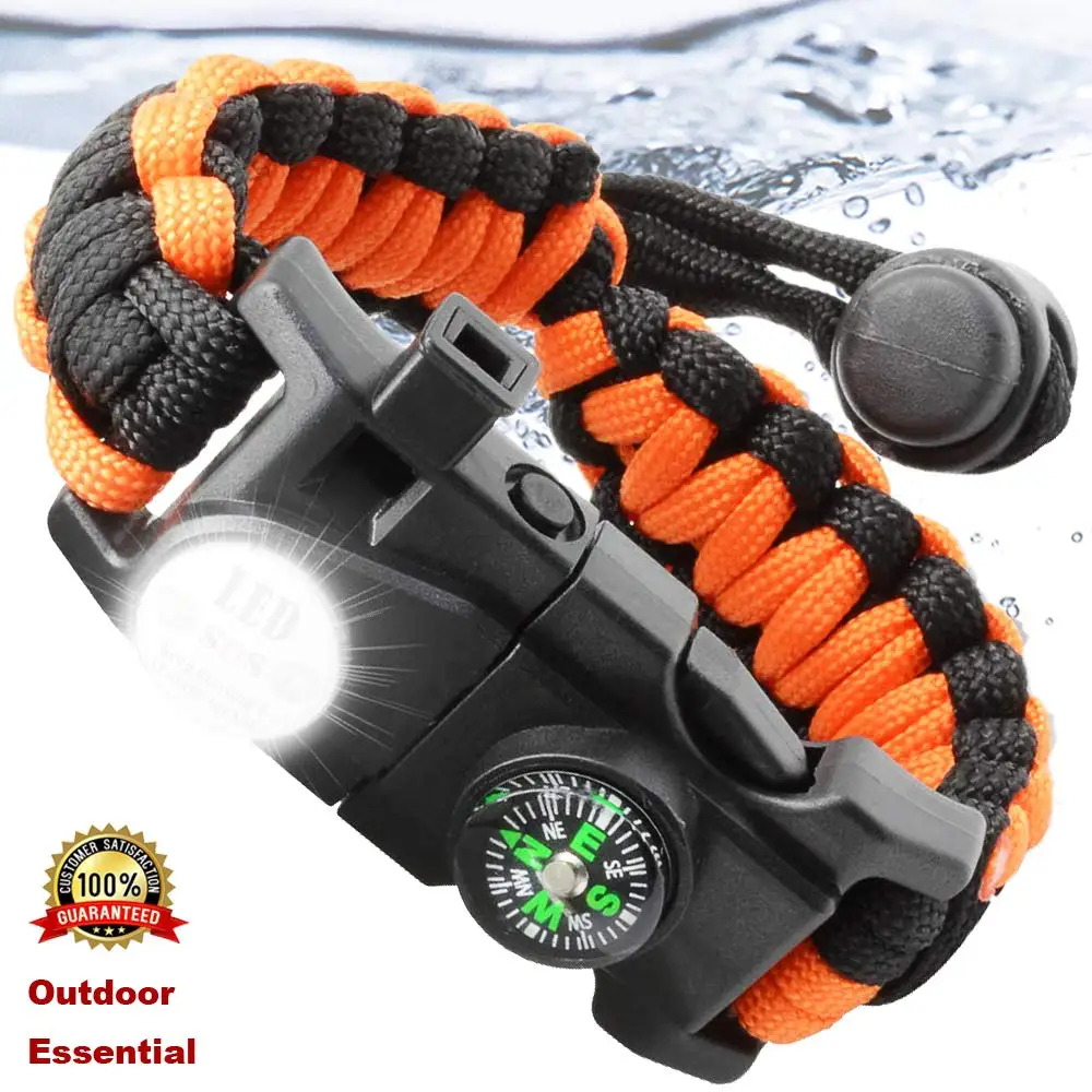 Outdoor Survival Paracord Survive Bracelet Camp Equipment Emergency Multi Tool - £12.46 GBP