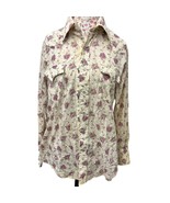  Champion Westerns Vintage Pearl Snap Shirt Rose Print Western Blouse FLAW - $438.15 MXN