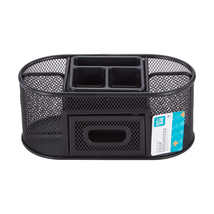 Metal Mesh Desktop Organizer, 8 Compartments, Black - $25.96