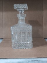 Vintage Square Cut Glass Wine Decanter With Stopper, Very Heavy - $29.70