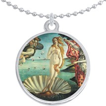 Birth of Venus Round Pendant Necklace Beautiful Fashion Jewelry - £8.58 GBP