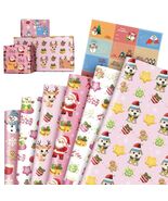 M-sorflly Christmas Wrapping Paper 12 Sheets Pink 6 Designs with 12 Grin... - $237.95 MXN