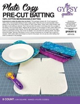 Plate Cozy Pre-Cut Batting - 8 Count Cotton Microwavable Batting Squares M408.09 - £15.94 GBP