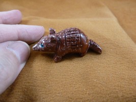 y-ARM-36) little ARMADILLO carving SOAPSTONE gem PERU FIGURINE stone lov... - $8.59